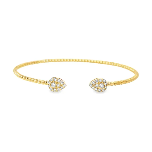 Pear Diamond Open Bangle