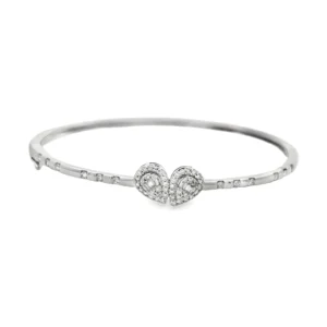 Heart Diamond Bangle Bracelet