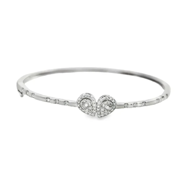 Heart Diamond Bangle Bracelet