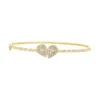 Heart Diamond Bangle Bracelet