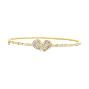 Heart Diamond Bangle Bracelet