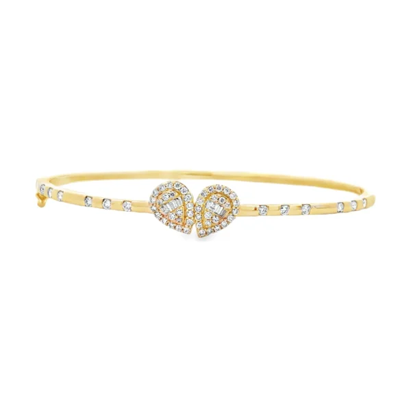 Heart Diamond Bangle Bracelet