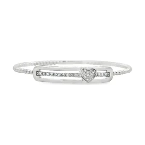 Heart Diamond Bangle Bracelet