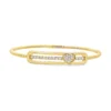 Diamond Heart Bangle Bracelet