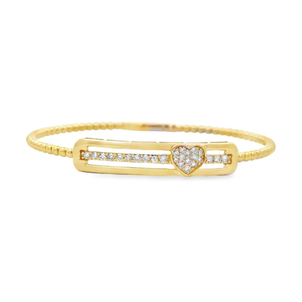 Diamond Heart Bangle Bracelet