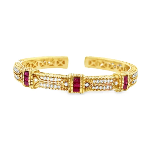 Ornate Diamond Bangle Bracelet