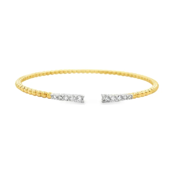 Beaded Diamond Open Bangle