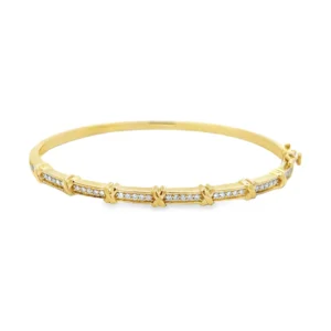 Crisscross Diamond Bangle Bracelet