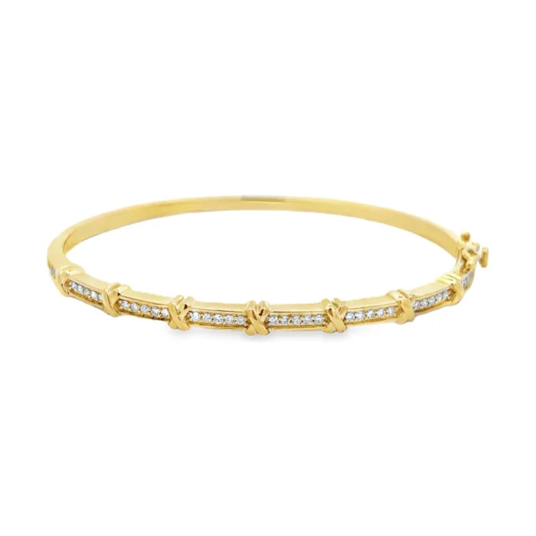 Crisscross Diamond Bangle Bracelet