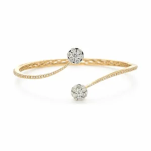 Floral Diamond Bypass Bangle