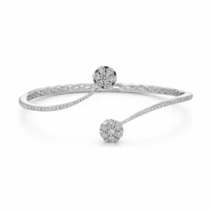 Floral Diamond Bypass Bangle