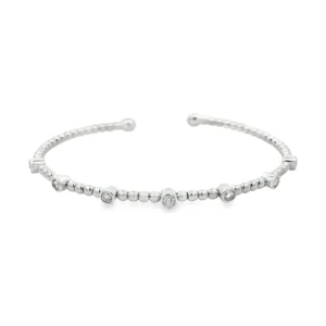 Beaded Diamond Cuff Bangle