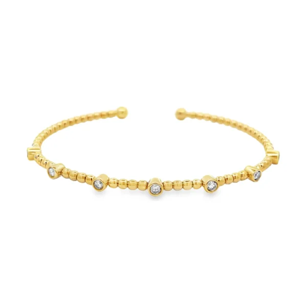 Beaded Diamond Cuff Bangle