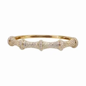 Pave Diamond Bamboo Bangle