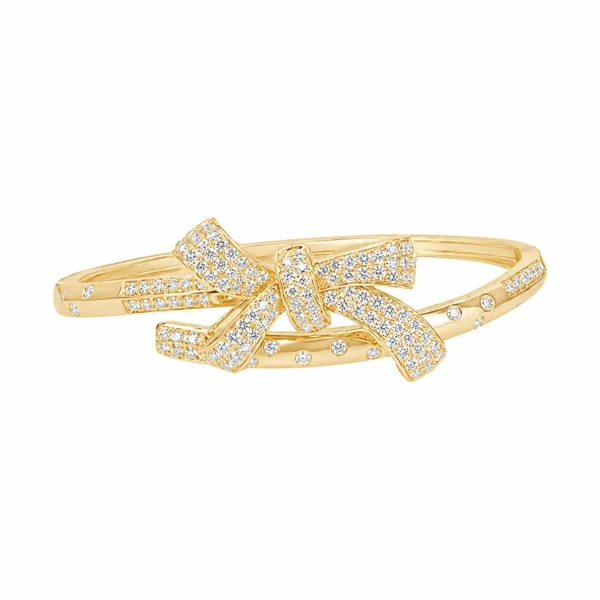 Diamond Bow Bangle Bracelet