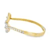 Diamond Leaf Bangle Bracelet