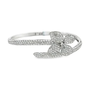 Floral Diamond Bangle Bracelet