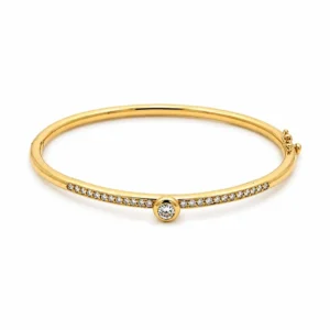Bezel Diamond Bangle Bracelet