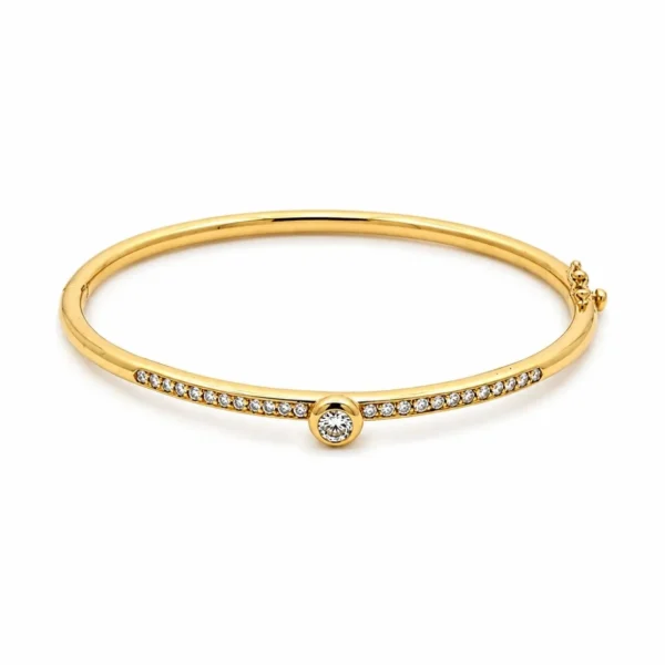 Bezel Diamond Bangle Bracelet