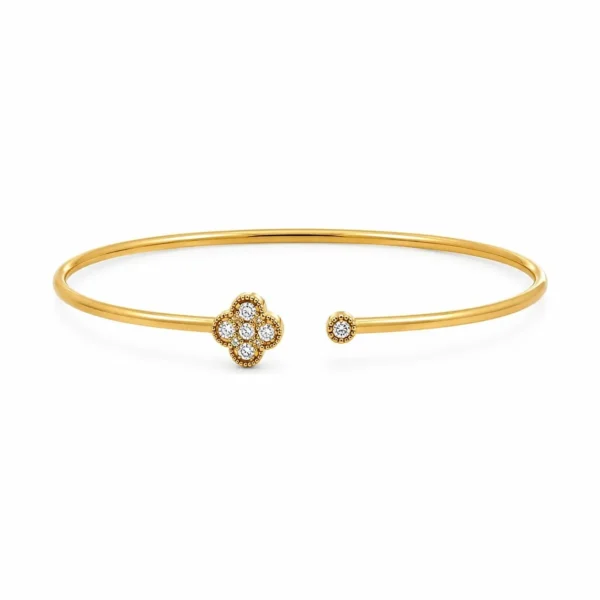 Clover Diamond Open Bangle