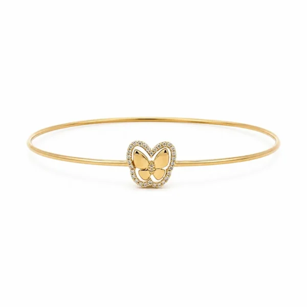 Diamond Butterfly Bangle Bracelet