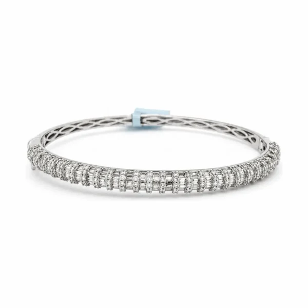 Diamond Cluster Bangle Bracelet