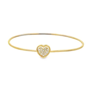 Heart Diamond Bangle Bracelet