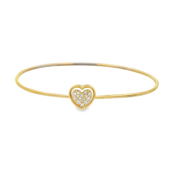 Heart Diamond Bangle Bracelet