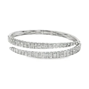 Baguette Diamond Bypass Bangle