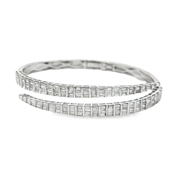 Baguette Diamond Bypass Bangle