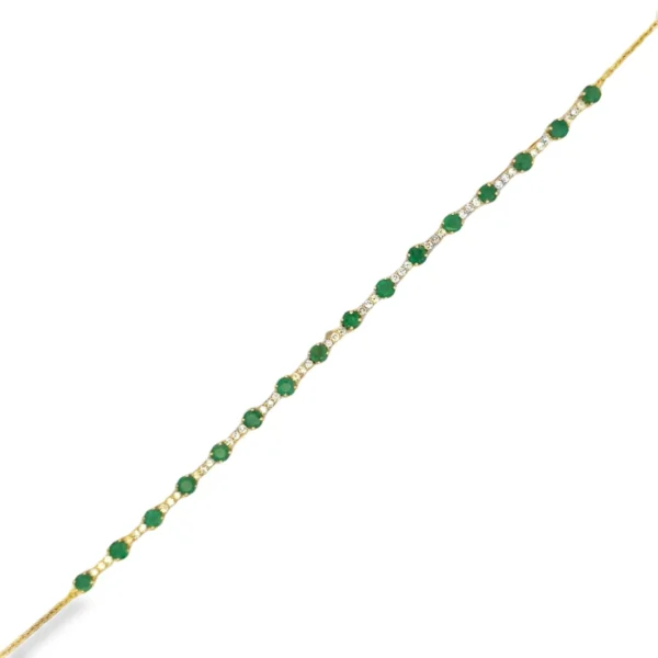 Emerald Diamond Line Bracelet