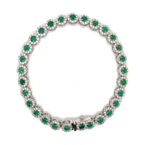 Emerald Diamond Halo Bracelet