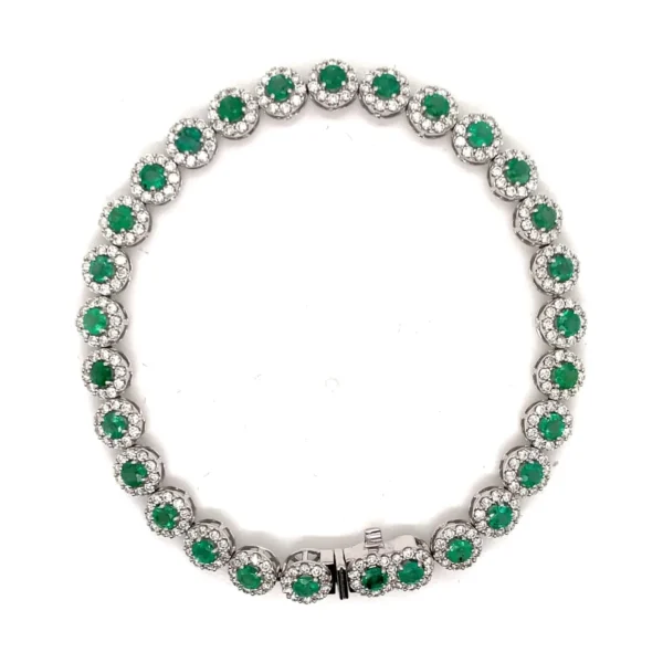 Emerald Diamond Halo Bracelet