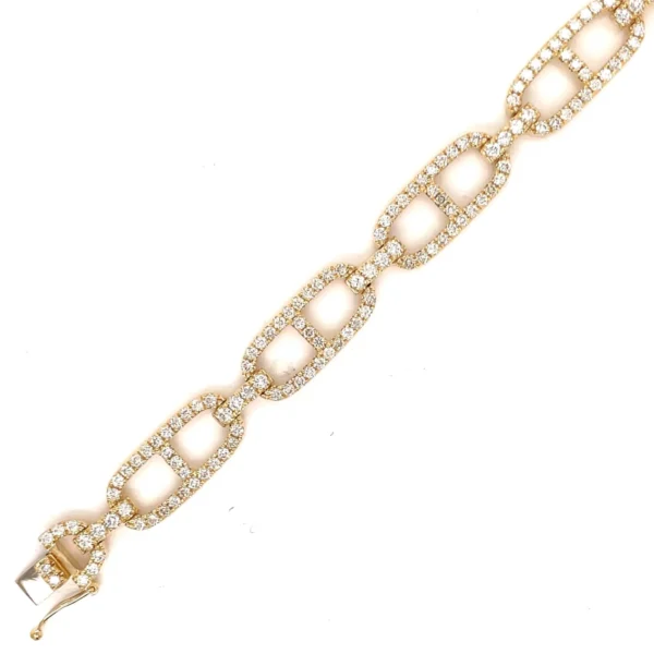 Diamond Oval Link Bracelet