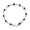 Oval Gemstone Halo Bracelet