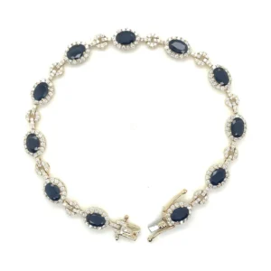 Oval Gemstone Halo Bracelet