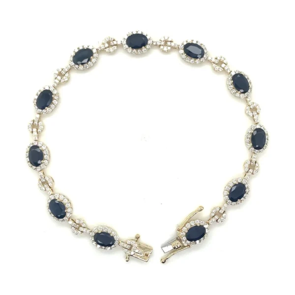 Oval Gemstone Halo Bracelet