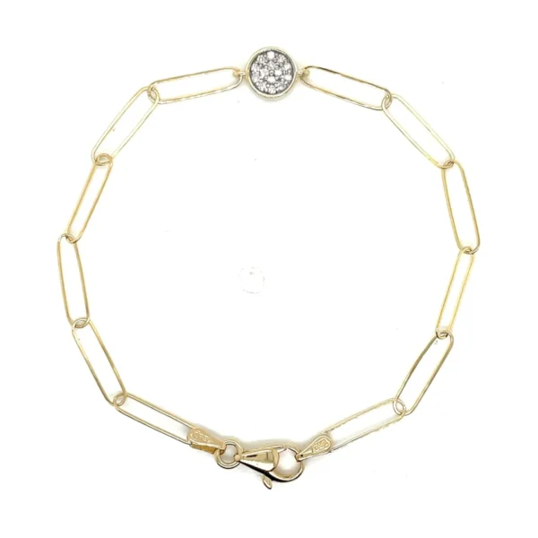 Diamond Disc Link Bracelet