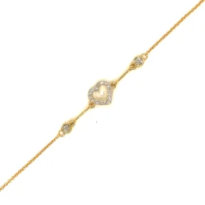 Heart Diamond Chain Bracelet