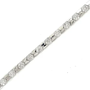 Diamond Cluster Link Bracelet
