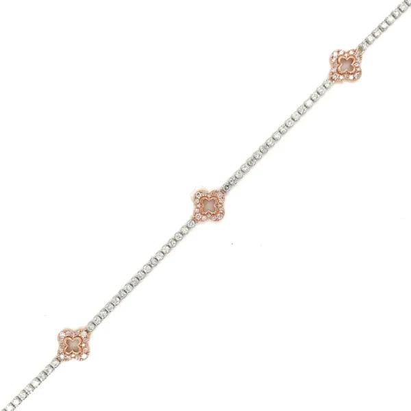 Clover Motif Tennis Bracelet
