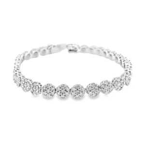 Diamond Cluster Tennis Bracelet