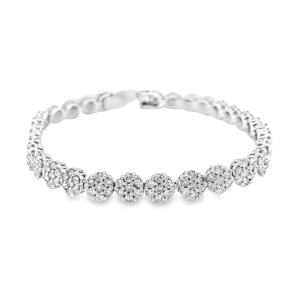 Diamond Cluster Tennis Bracelet