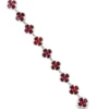 Ruby Floral Cluster Bracelet