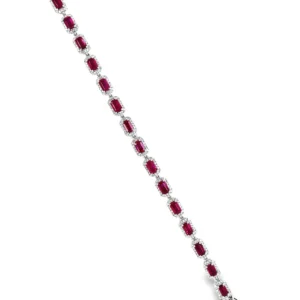 Ruby Halo Line Bracelet