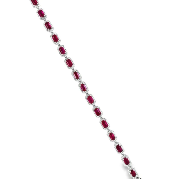 Ruby Halo Line Bracelet