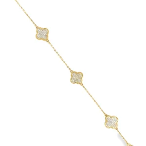 Clover Diamond Station Bracelet