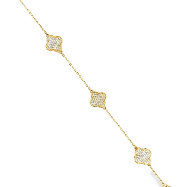 Clover Diamond Station Bracelet