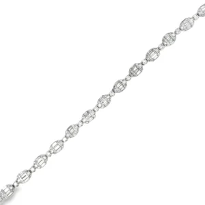 Baguette Oval Diamond Bracelet