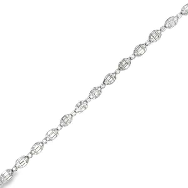 Baguette Oval Diamond Bracelet